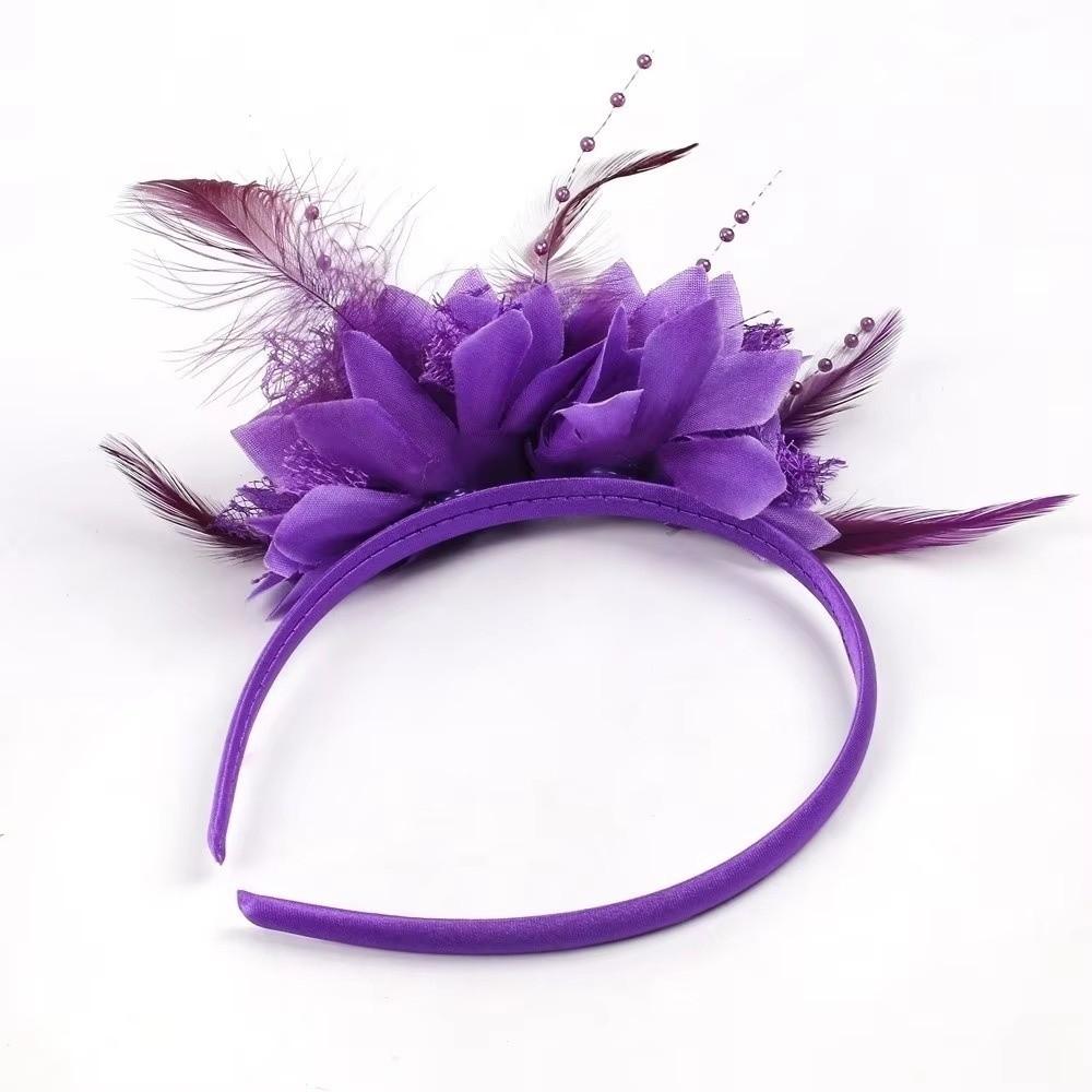 Floral Flower Headband Mesh 1920s Hair Accessories Retro Feather Hairpiece Wedding