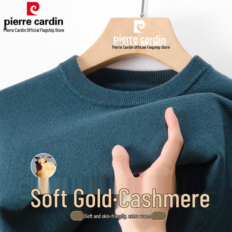 Pánský svetr s kulatým výstřihem z čistého kašmíru Pierre Cardin