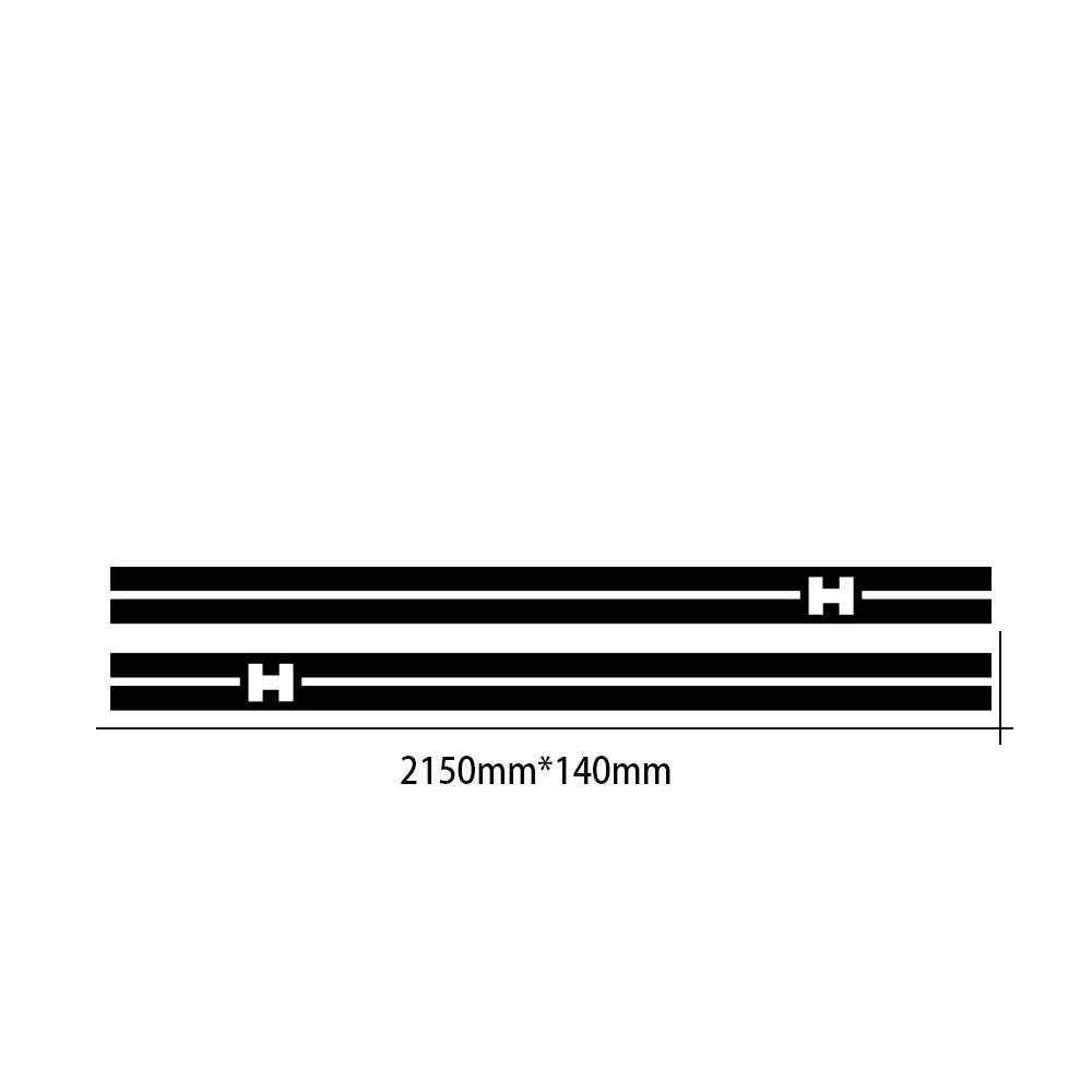 Car Styling Racing Stripe Body Kit Door Side Hood Rear Waistline Side Skirt Stripes Vinyl Decal Stickers For Dodge Challenger Glossy Black