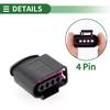 Motoforti Ignition Coil Connector Plug Female Wire Terminal Connector for VW Golf Passat Jetta Plastic Tin-Plated Copper No.4D0971994 Black