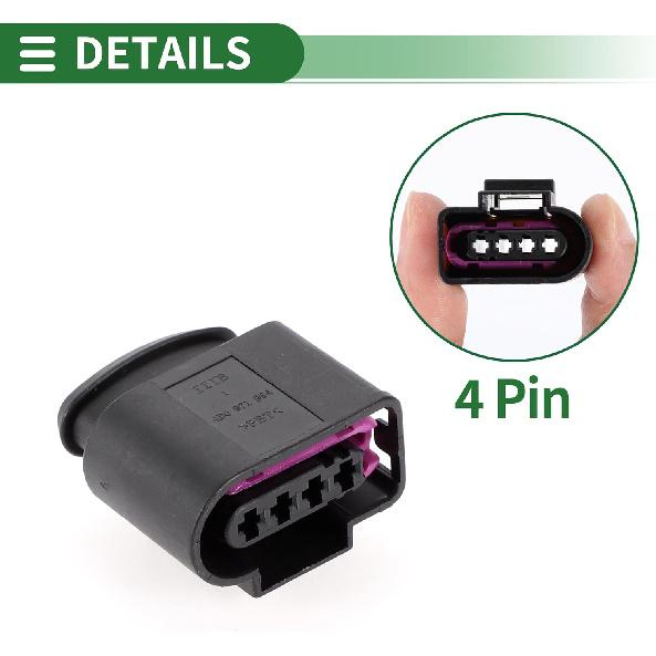 Motoforti Ignition Coil Connector Plug Female Wire Terminal Connector for VW Golf Passat Jetta Plastic Tin-Plated Copper No.4D0971994 Black