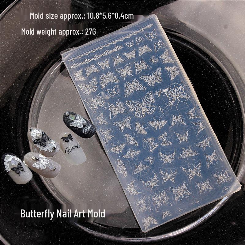 DIY Double Happiness & Butterfly Silicone Nail Art Mold