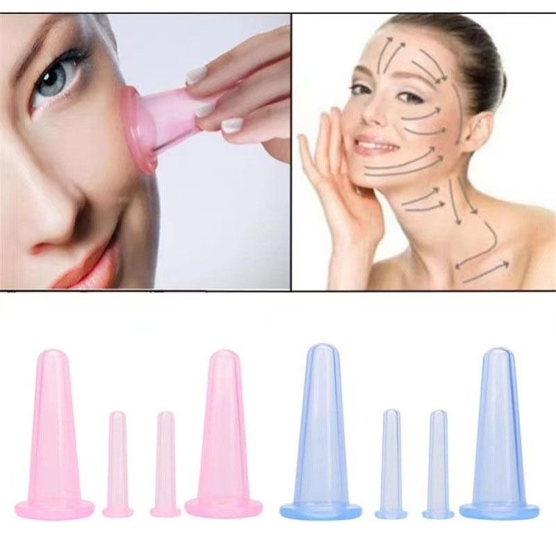 Silicone Vacuum Cupping Massage Jars Anti Cellulite Facial Suction Cups Lift Skin Scraping Guasha Anti Wrinkle Neck Face Massage