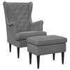 Armchair with Footstool 2 Pcs Dark Grey Velvet