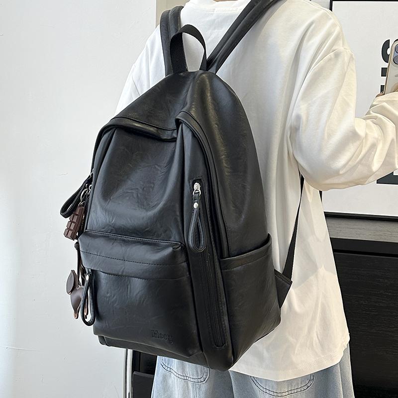Modny Plecak ze Skóry PU Minimalistyczny Styl Casualowy Plecak dla Kobiet Lekki z Idealny do Codziennej Pracy Szkoły i Streetwear Bez Wisiorka