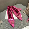 Luxurious French Pointed-Toe High Heels For Women 2026 New Square-Buckle Fashionable And Sexy Slim Single Shoes