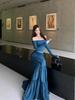 Women's One-Shoulder Slim-Fit Long-Sleeve T-Shirt & High-Waisted Big Hem Skirt Set - Autumn/Winter Fashion