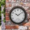 12inch Retro Waterproof Clock with Thermometer Outdoor Garden Yard Decoration