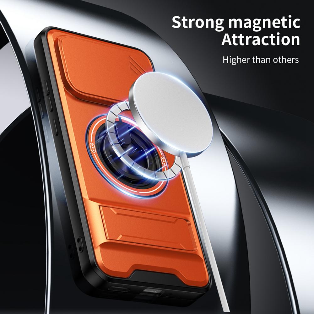 KEYSION Magnetic Phone Case for OPPO Reno13 Pro 5G Reno13 F 5G Slide Camera Protection Upright Kickstand Ring Shockproof Cover