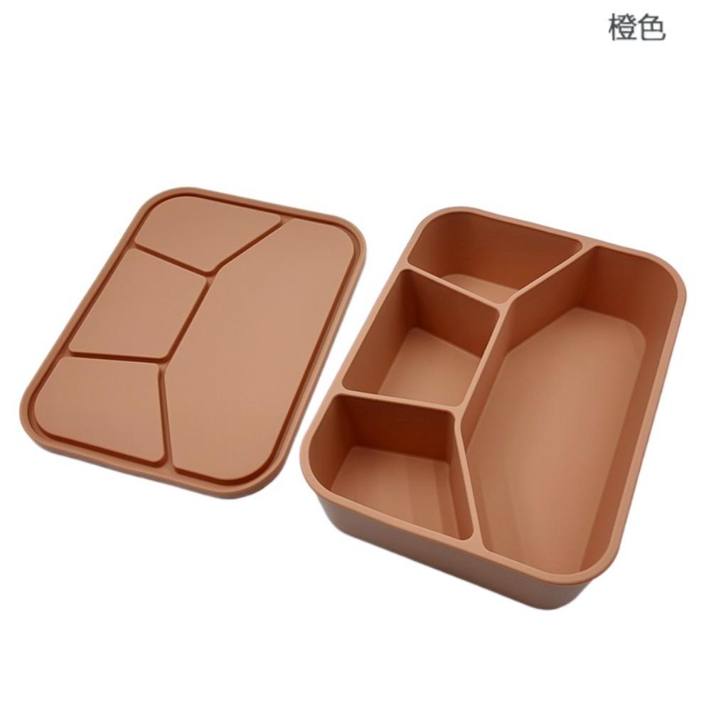 4 Compartment Silicone Lunch Box Microwave Safe Fresh-keeping Box Durable Food Container  Worker