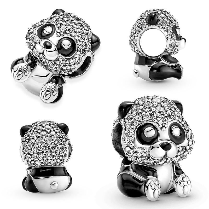 100% S925 Sterling Silver Chameleon Evil Eye Mořská želva Skleněná kouzla Korálky Fit Originální náramek DIY Výroba šperků