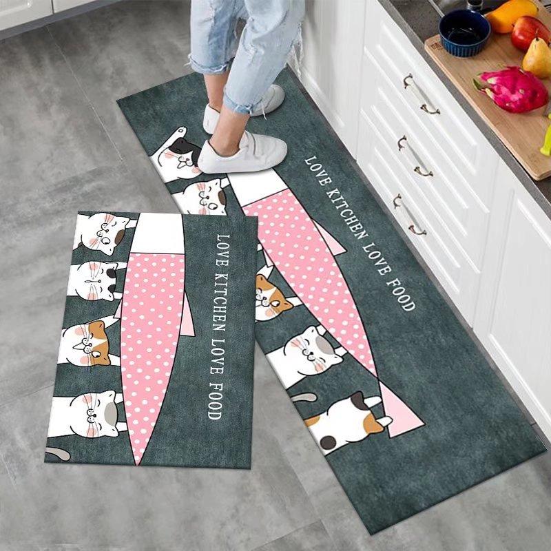 Cute Animal Kitchen Floor Mat - Absorbent & Anti-Slip Long Carpet for Home Entrance