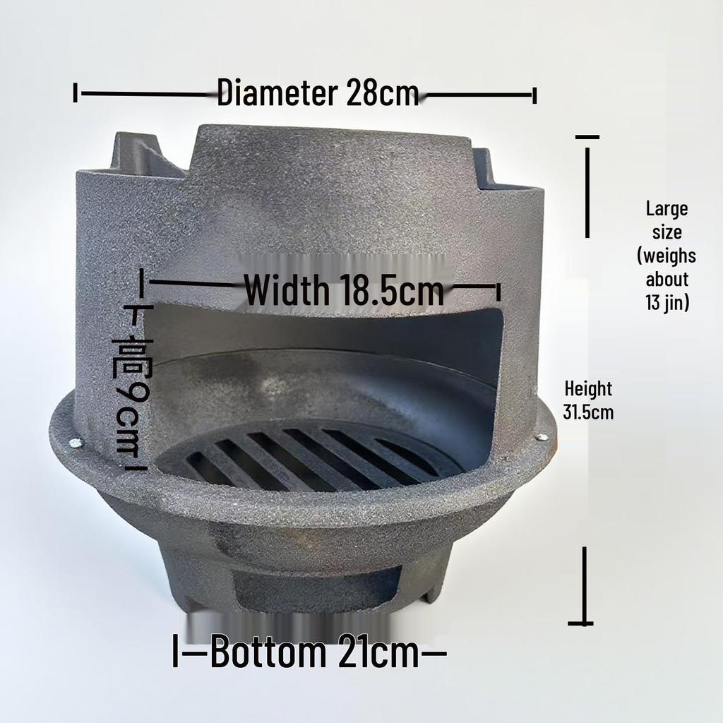 Thickened Cast Iron Firewood Stove - Multi-Use Heating & BBQ Stove