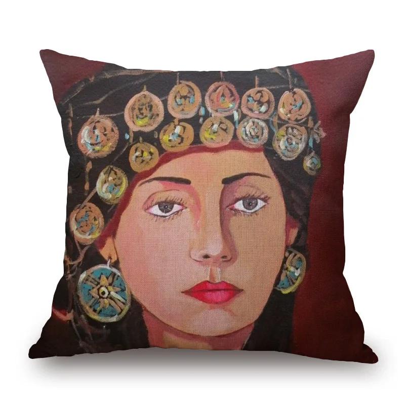 

Чехлы для подушек Assyrian Beauty, декоративные подушки для дивана с изображением девушки из Золотого дворца и портретом любви, наволочка 45X45 см 40x40cm16x16Inch
