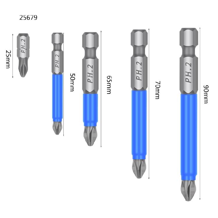 Cross Impact Screwdriver Bits Set Magnetic Batch Heads 25/50/65/70/90/127/150mm
