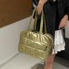 Quilted Solid Color Padded Travel Bag Portable Stylish Large Capacity Handbag for Women Sports Work & Everyday Use