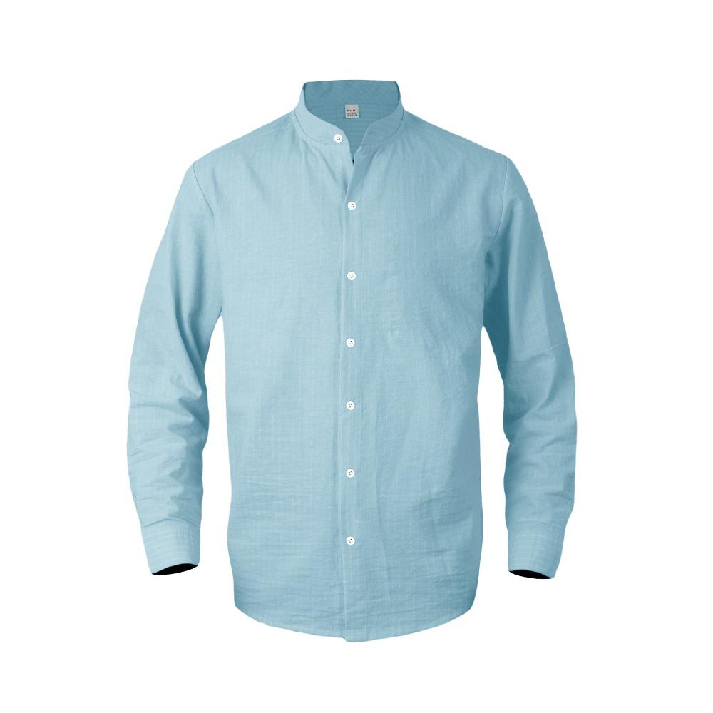 Men’s Striped Long-Sleeved Shirt: Spring/Autumn Casual Business Linen Shirt