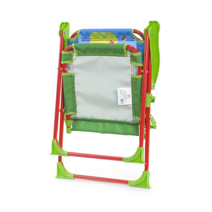 TOFFY – Chaise pliante enfant, métal Ø13 mm, assise textile, verrou anti-pliage, intérieur/extérieur, 36×37×52 cm