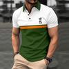 New Summer Men's Printed Button-down Polo Shirts, Sports Polo Shirts and Trendy T-shirts