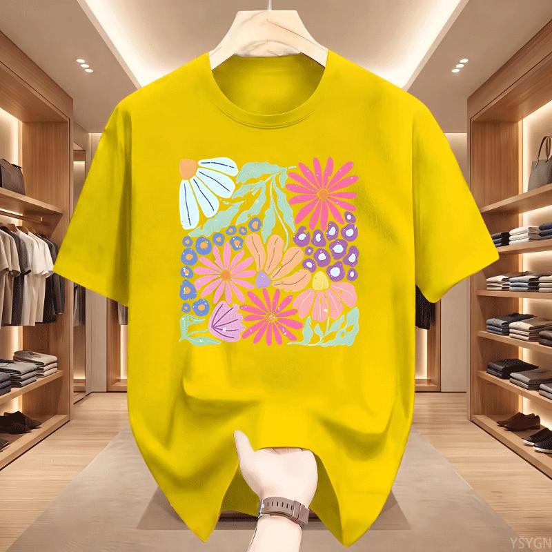 Trendy Boho Floral TShirt Unisex Unisex Flower Graphic Tshirt Cute Spring Garden Botanical Top Summer Unisexs Round Neck Printed