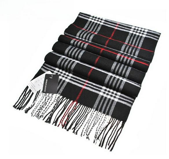 Winter Men's and Women's Thick Plaid Imitation Cashmere Scarf
