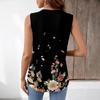 Women’s Loose Fit V Neck Pleated Floral Sleeveless Tank Top Casual Lightweight Printed Blouse for Summer Daily Wear