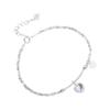 Herzförmiges Mondstein Unregelmäßiges Sterling Silber Anhänger Armband für Damen - Hochwertiges Handgefertigtes Design