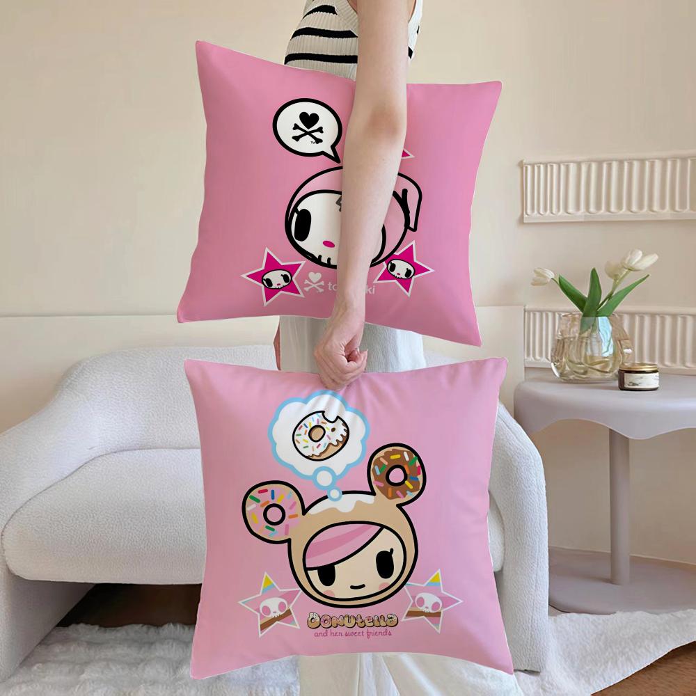 Japanese Creative Brand T-Tokidokis Cushion Cover Pillowcase Short Plush Invisible Zipper Room Sofa Cushion Cover