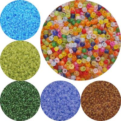 15000 Stück Transparente Mattierte Tschechische Glas-Samenperlen, Rundes Loch für DIY-Schmuck
