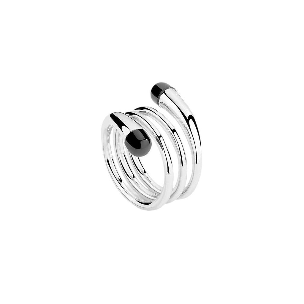 Metal Cold Wind Copper Plated Platinum Irregular Multi-Circle Winding Enamel Drop Glaze Ring Temperament Simple Ring