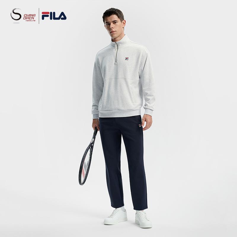 FILA Tennis Classic Simple Casual Versatile Fleece Knitted Sports Pants Men bottoms Sky-Blue A11M543615FBU