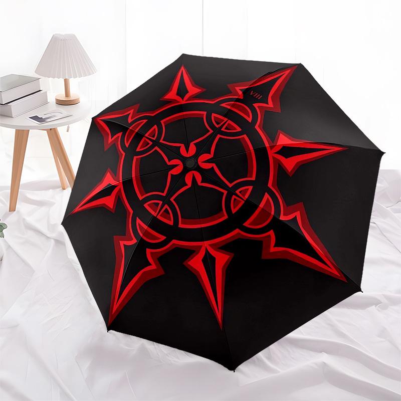 

1pc Red Compass Symbol Umbrella with Plastic Handle,Compact & Stylish,Cartoon Pattern,Outdoor UmbrellaPT427