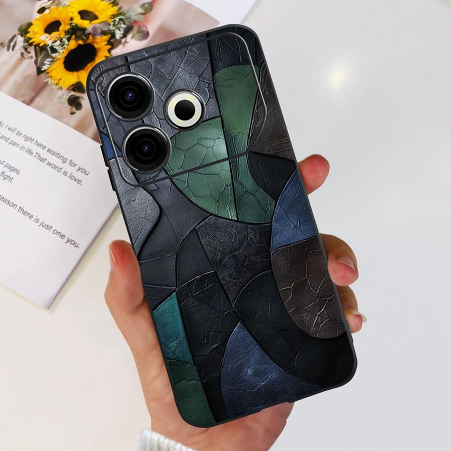 2024 Fashion Case For Tecno Pova 6 Neo Black Silicone Soft TPU Back Cover For Tecno Pova 6Neo 4G Phone Cases