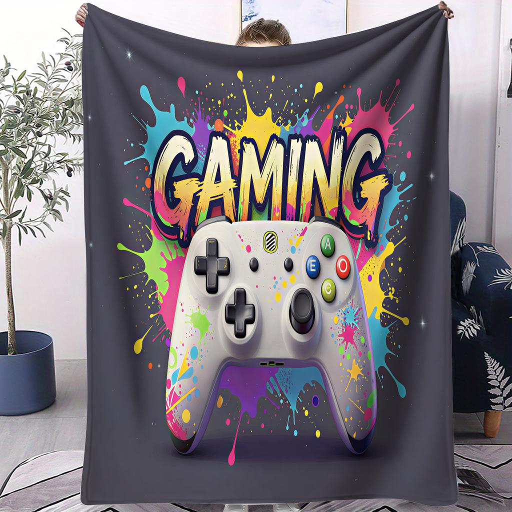 Game Controller Graffiti Art Blanket Soft Suitable for Bedroom Sofa Car Office Napping Air Conditioning  Small Cover Blanket