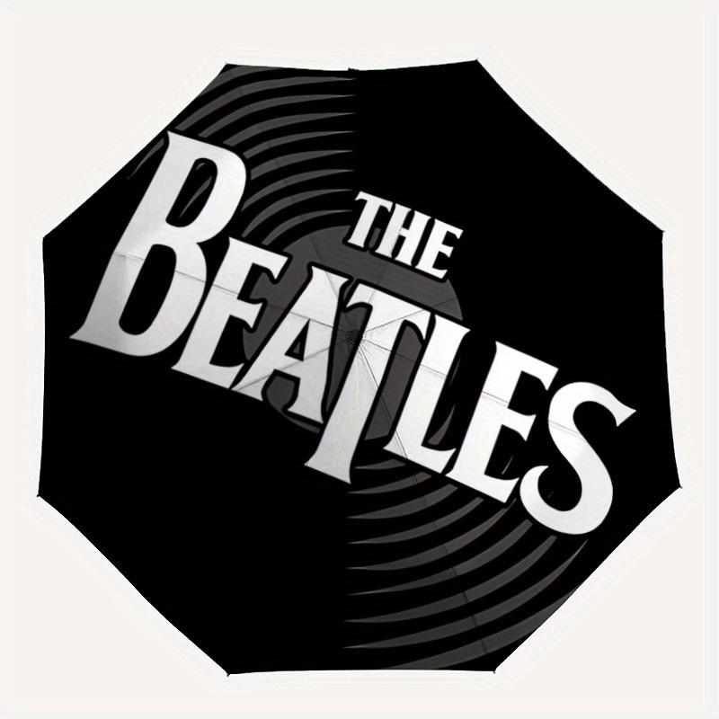 

1 шт. Зонт-трость Beatles Music с автоматическим открытием/закрытием, складной зонт, 8 прочных спиц, портативный, компактный, идеальный подарок на день рождения, Рождество 0809195