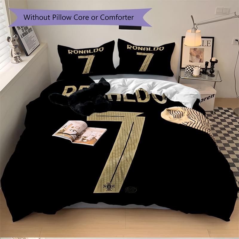 3Pcs Ronaldo'S Golden Number Seven Bedding Sets For All Sizes New 3D Printed Bed Cover Comforter Duvet Cover Pillowcase Bedroom Decoration