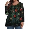Women's Fashionable Casual Long Sleeved Plus Size  Print Top Plus Size Floral Print Top