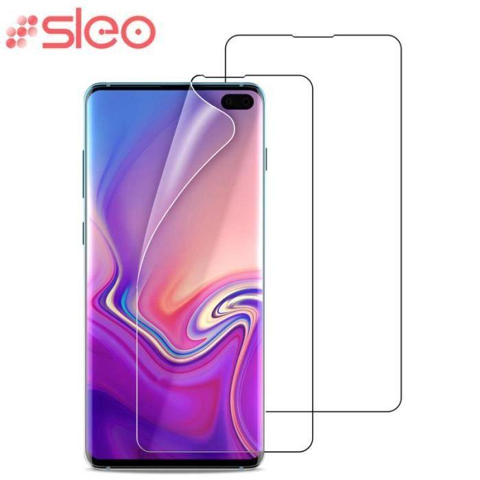 Film écran - sleo - samsung galaxy s10 plus - résistant aux rayures - protection complète - 2 pièces