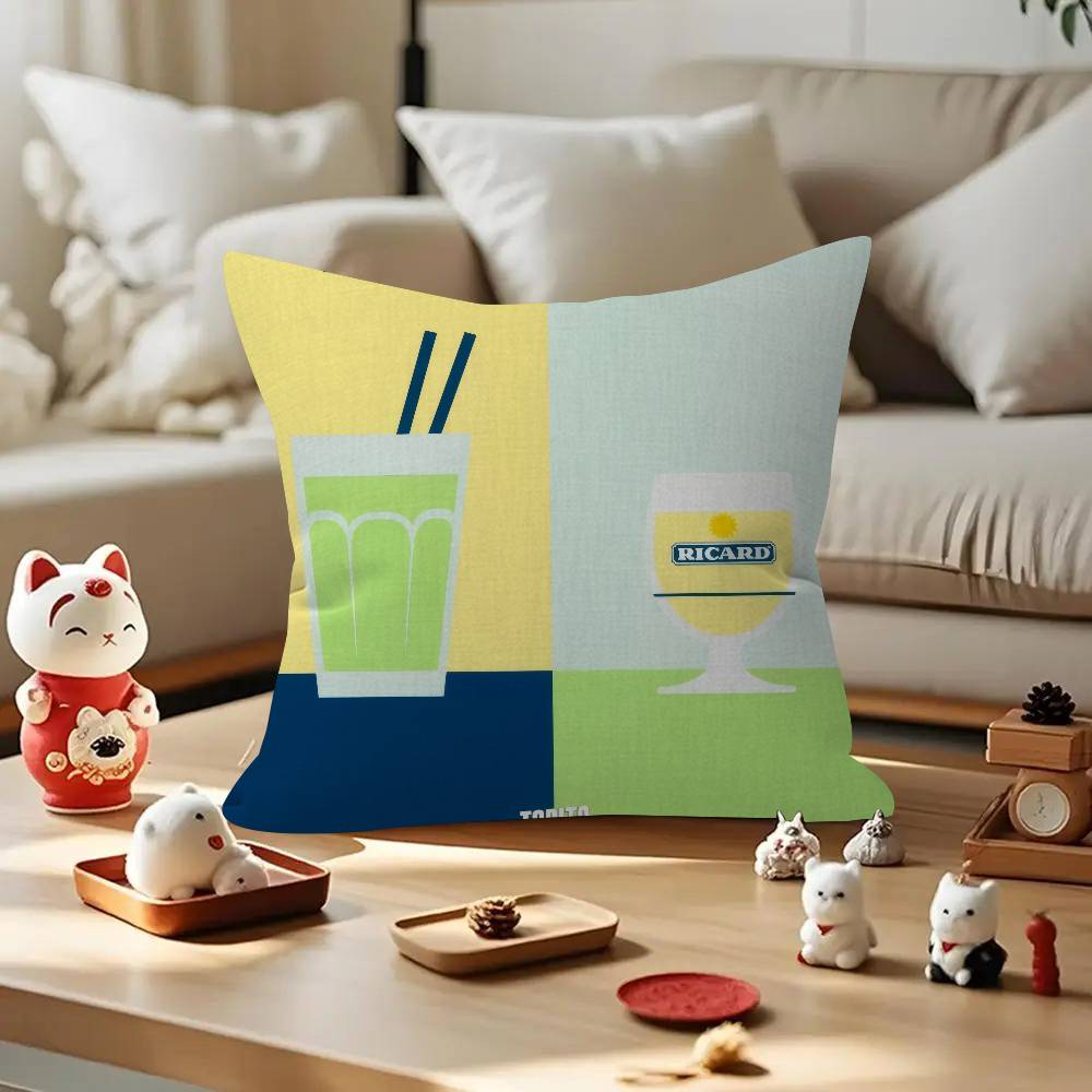 Pillow Anime Pillow Sofa Bed Head Pillow Cover Cushion Cover Fashion LOGO R-RicardES Beer
