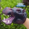 Dinosaur Hand Puppet Gloves - Soft Rubber Triceratops & T. Rex Simulation Toys for Kids