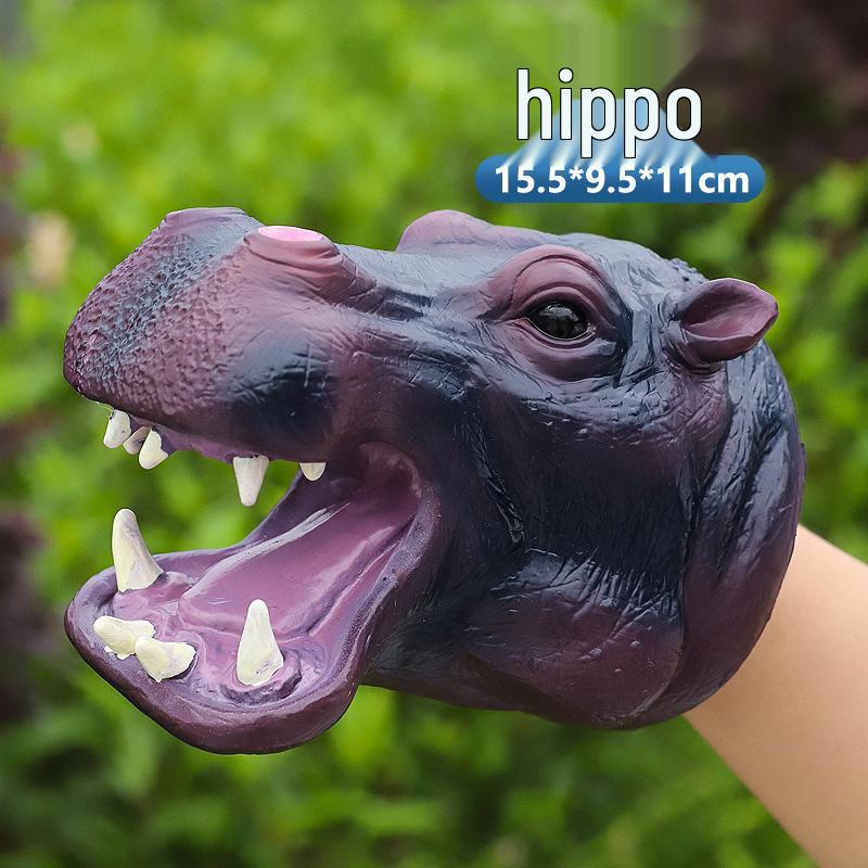 Dinosaur Hand Puppet Gloves - Soft Rubber Triceratops & T. Rex Simulation Toys for Kids