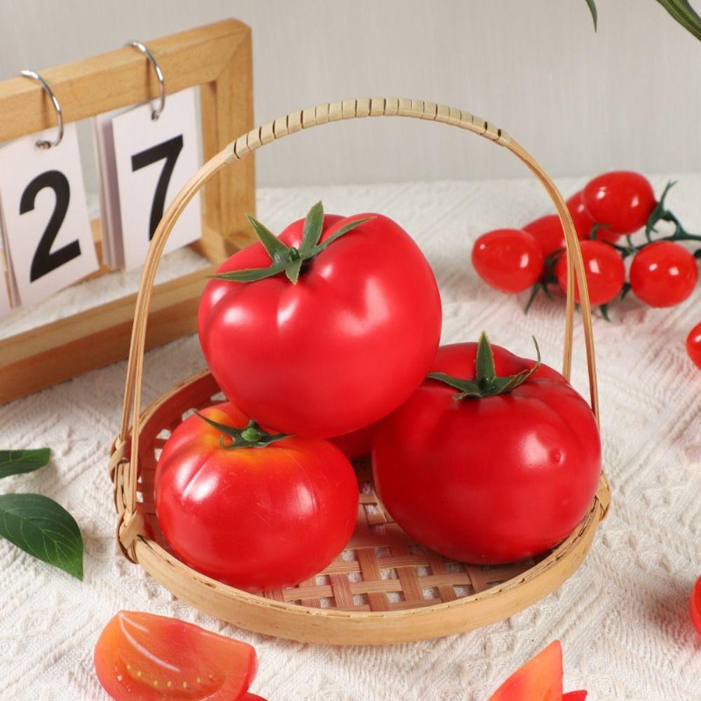 5 szt. Mini Sztuczna Ozdoba Pomidorowa Realistyczny Plastikowy Model Symulacyjny Pomidora Rękodzieło Sztuczne Warzywa Rekwizyty Dekoracja Imprezowa