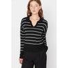 Navy Blue Striped Knitwear Sweater Twoaw22kz0735