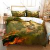 St.Michael Themed Bedding Set, Duvet Cover & 2 Pillowcases, Classic Angel Pattern Breathable Fabric All Season Use