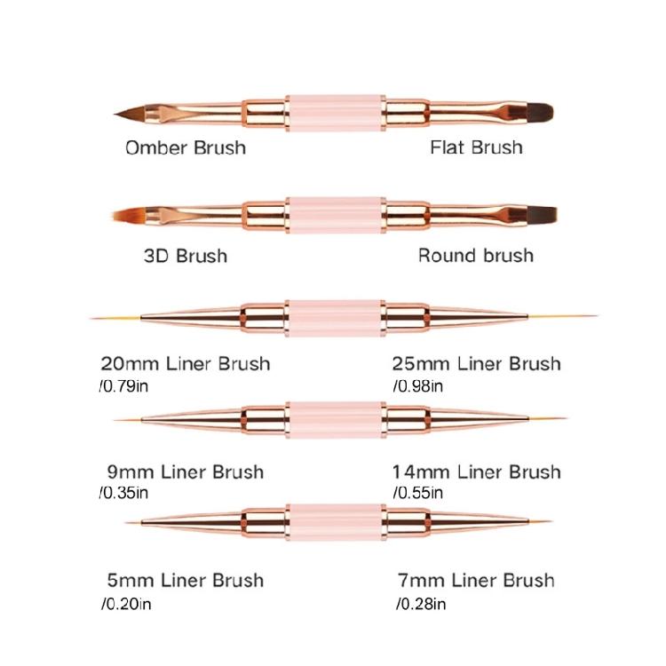 5 Pcs Nails Art Liner Brushes Nail Brush with Double-Ended Nail Detail Brush Nails Art Brushes Set