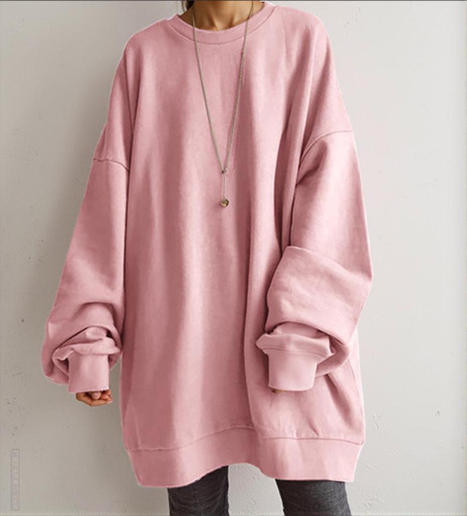 2021 Winter Korean Style Women's Loose-Fit Round Neck Pullover Sweatshirt