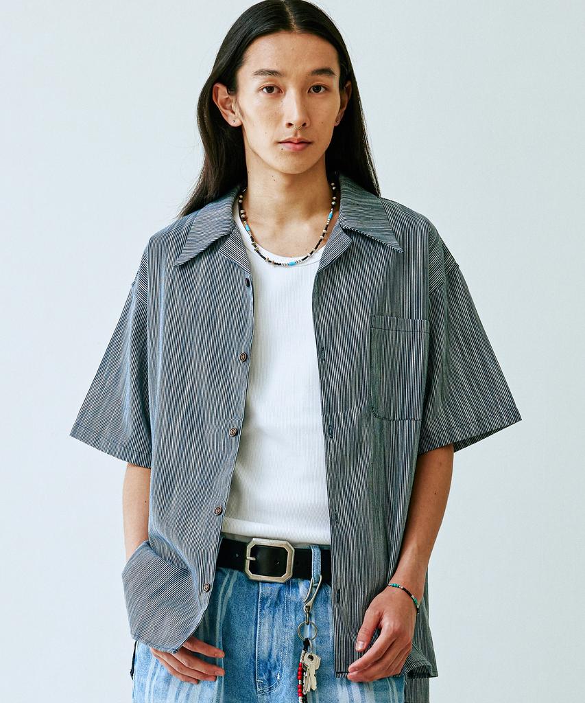 KND Aoiiro Striped Open Collar Shirt