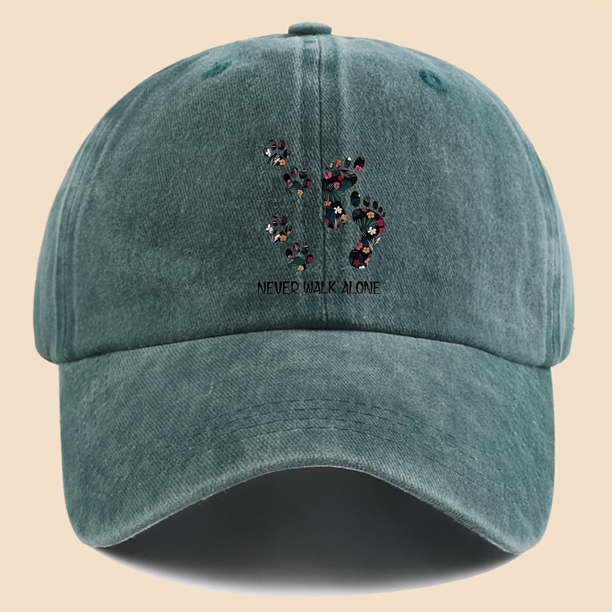 pc Fashion Cartoon Pattern Print Baseball Cap with You Are Not Alone Letter And HuUnisex Dog Paw Print Pattern Print Design Urba 1pc