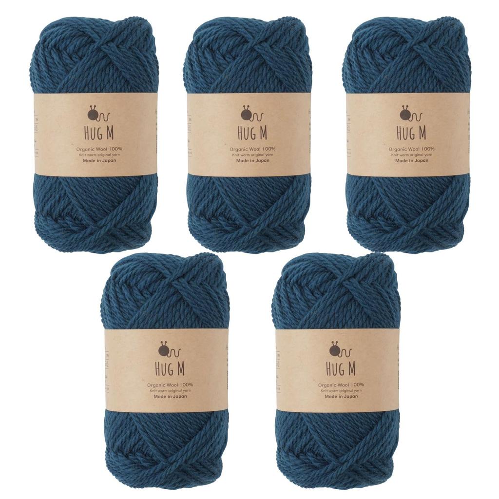 5 balls of raw wool HUG Medium 30g wool Marine yarn, Medium, weight, (approx. 64m), 100% (113. Blue)
