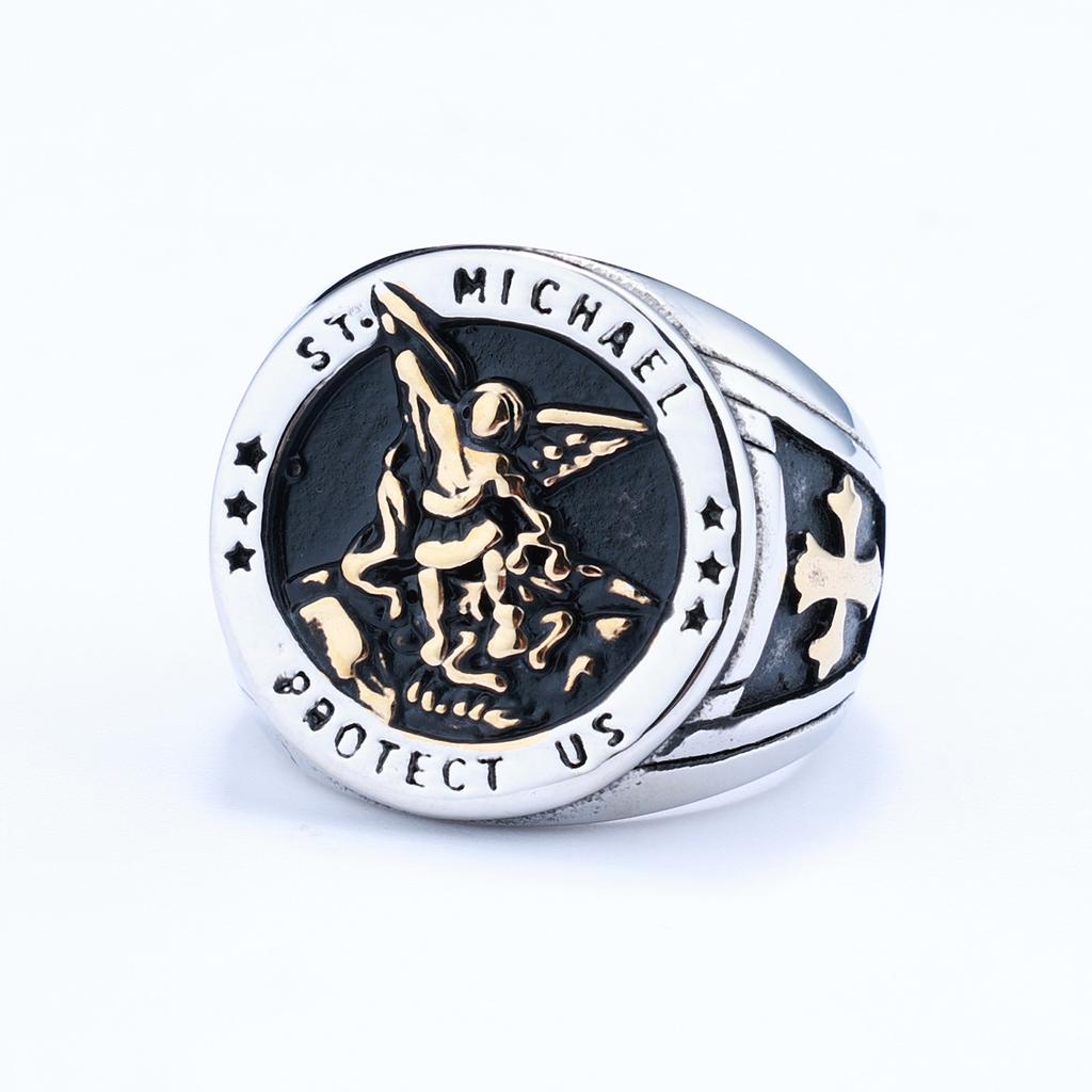 New Personality Angel Seal Ring 316L Stainless Steel Men'S Ring